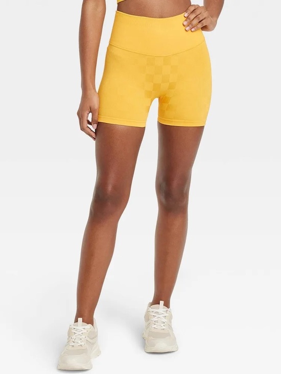 JoyLab Pants - JoyLab Jacquard Seamless Bike Shorts – Yellow – Size Small EUC